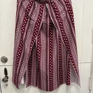 Shein Floral Patterned Skirt - Red and White